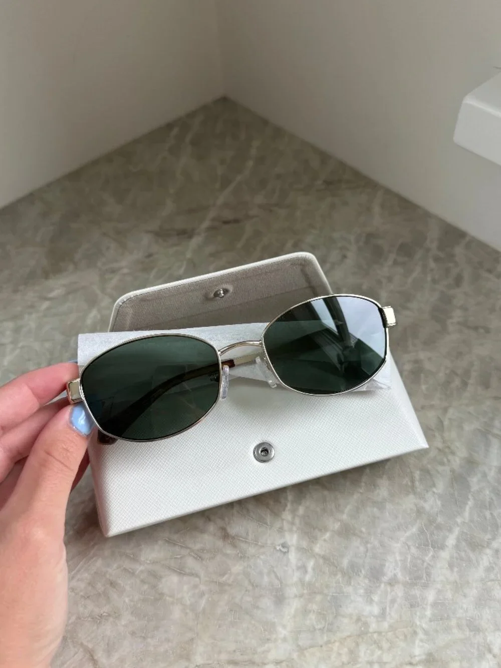 Michael Kors NWT Monte Carlo Gold Frame/Green Lense Sunglasses